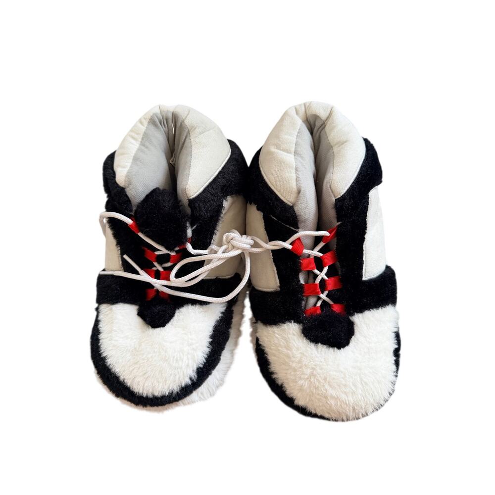 Men’s Plush Faux Fur Lace-Up Novelty House Slippers Size 6